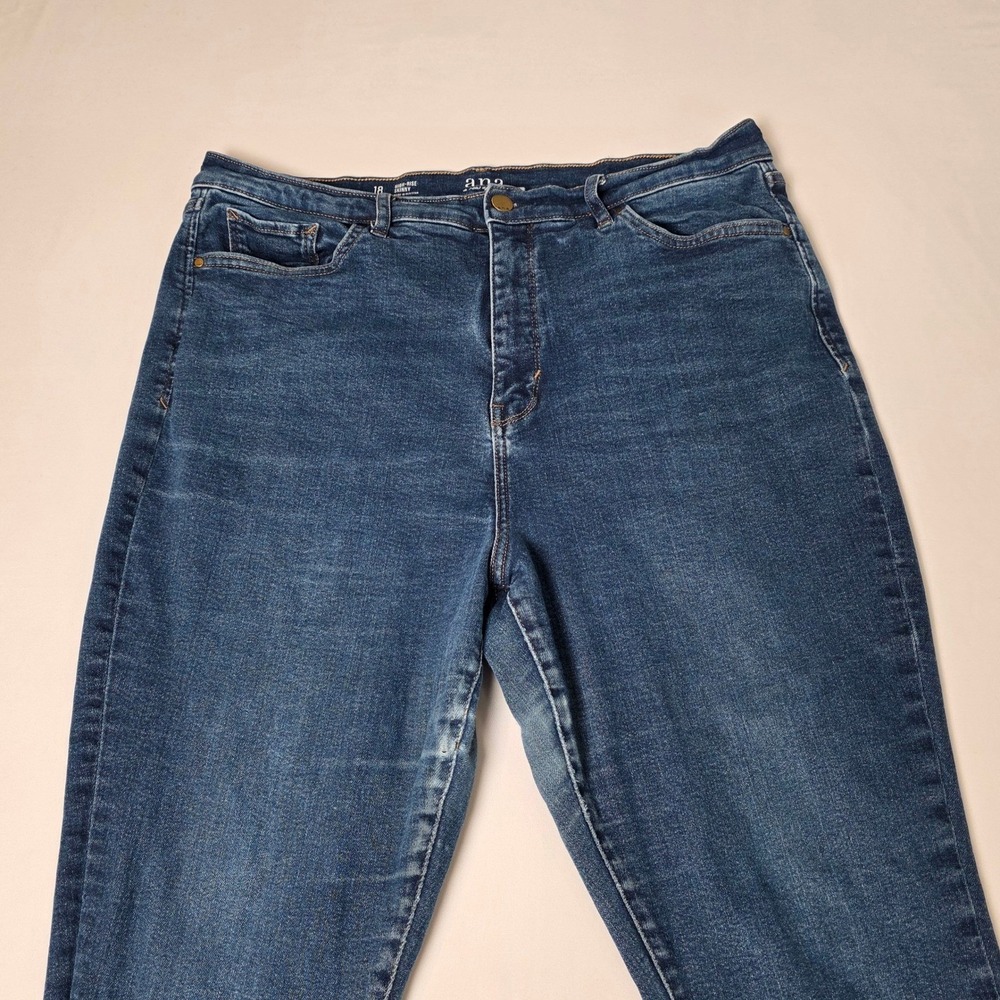 a.n.a Skinny Jeans Womens 18 Blue High Rise Stretch Dark Wash Denim